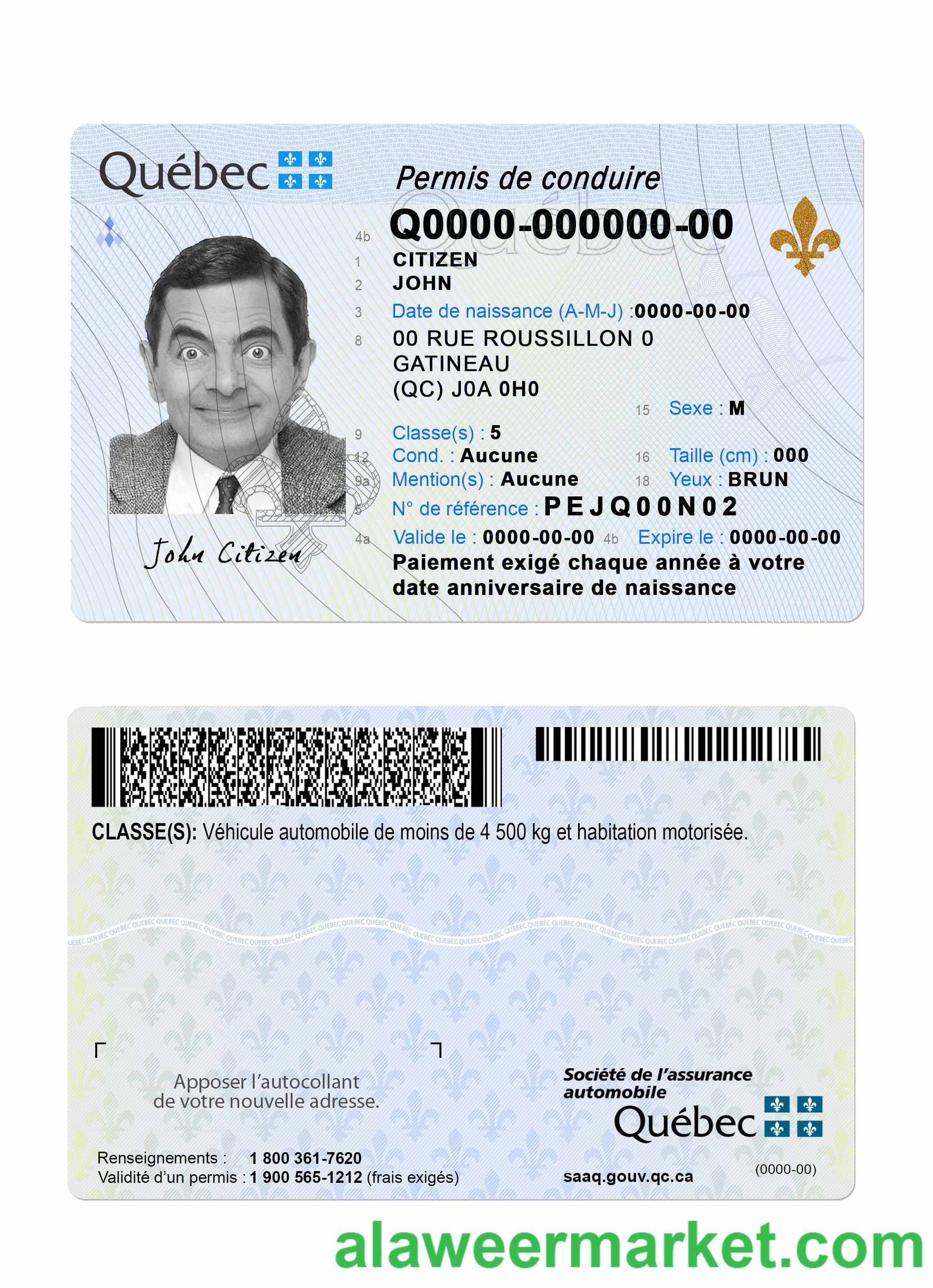 Canada Quebec new driving license